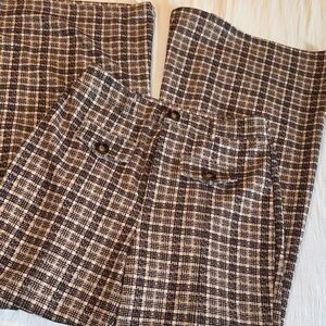 Plaid Patterned Wide Leg Pants